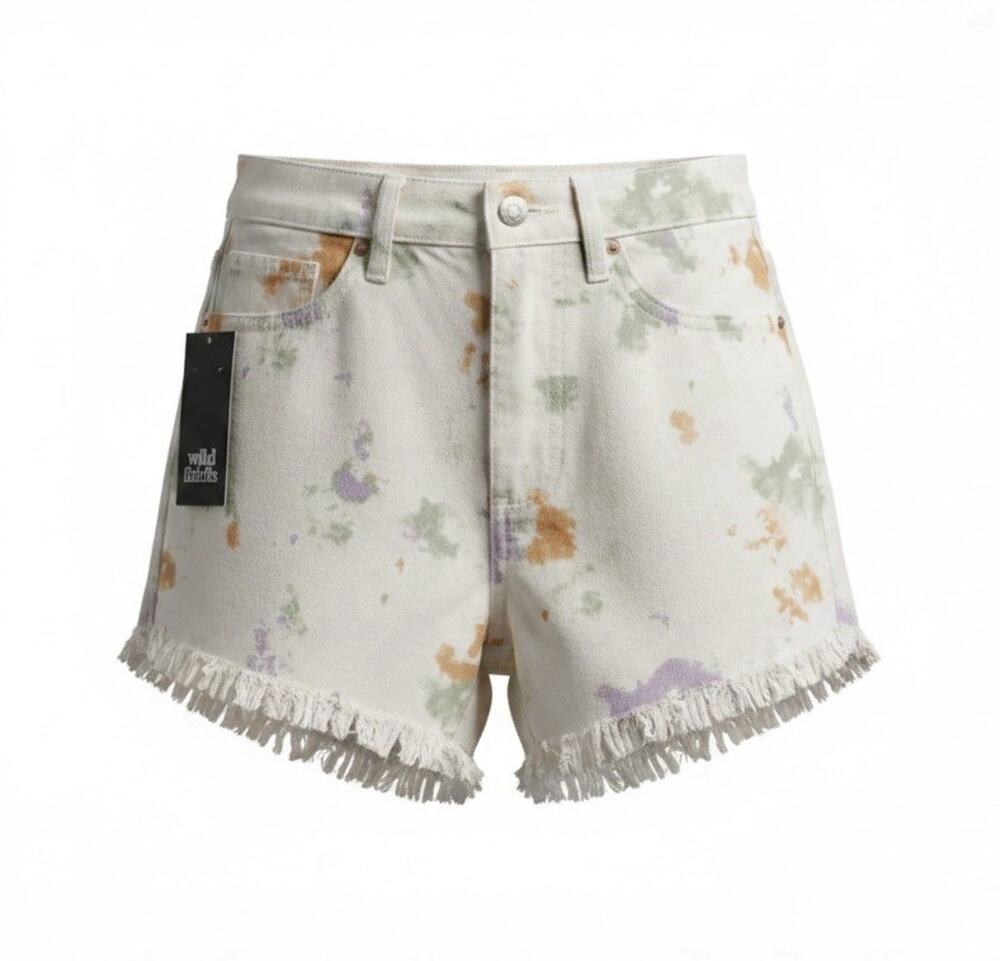 Wild Fable Women's High-Rise Frayed Hem Colorful Jean Shorts Size 00/24 New A109